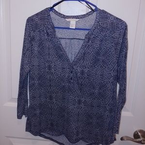 H&M 3/4 sleeve print top